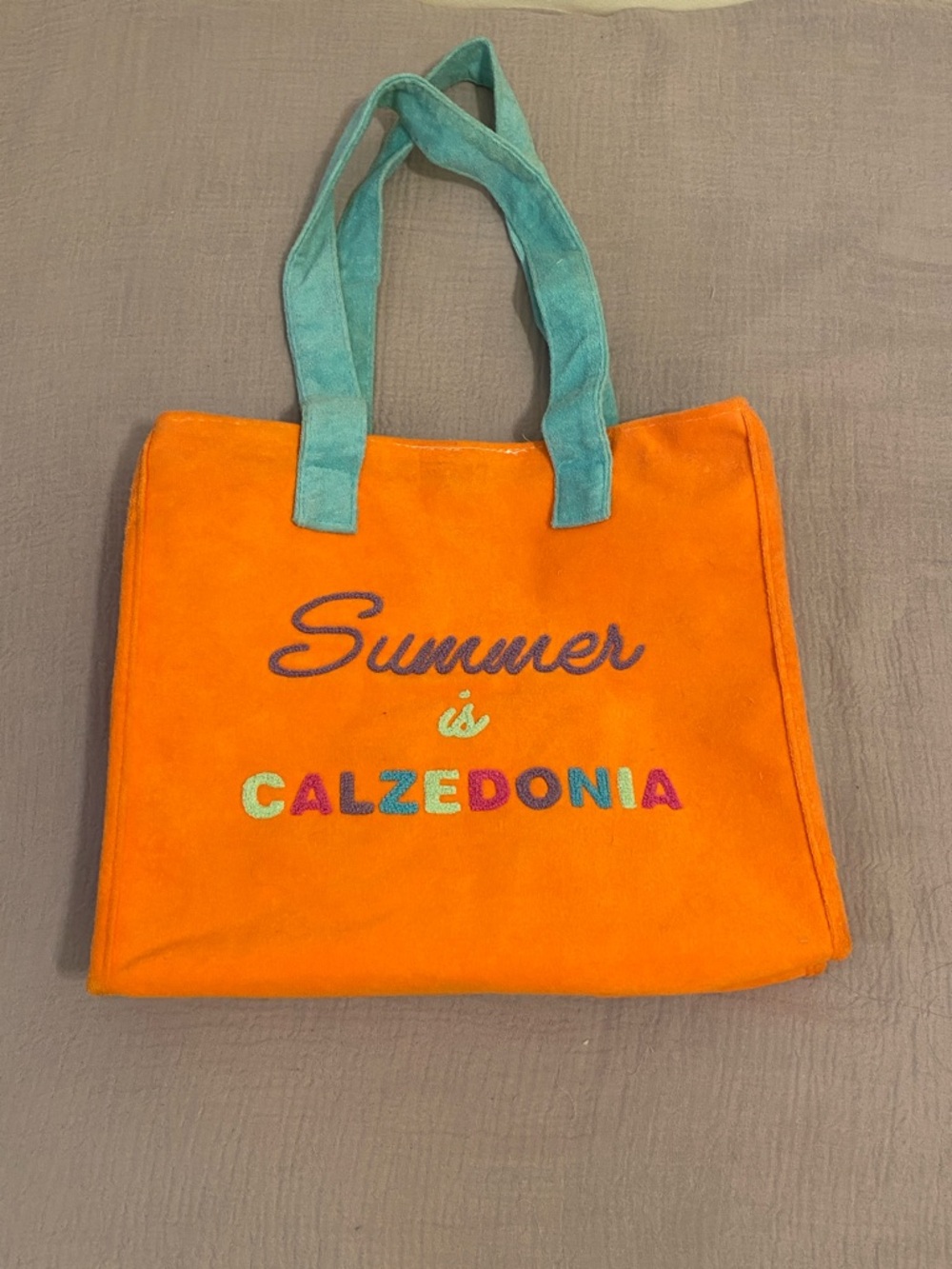 Calzedonia Orange & Teal 'Summer' Tote Summer Beach Bag.